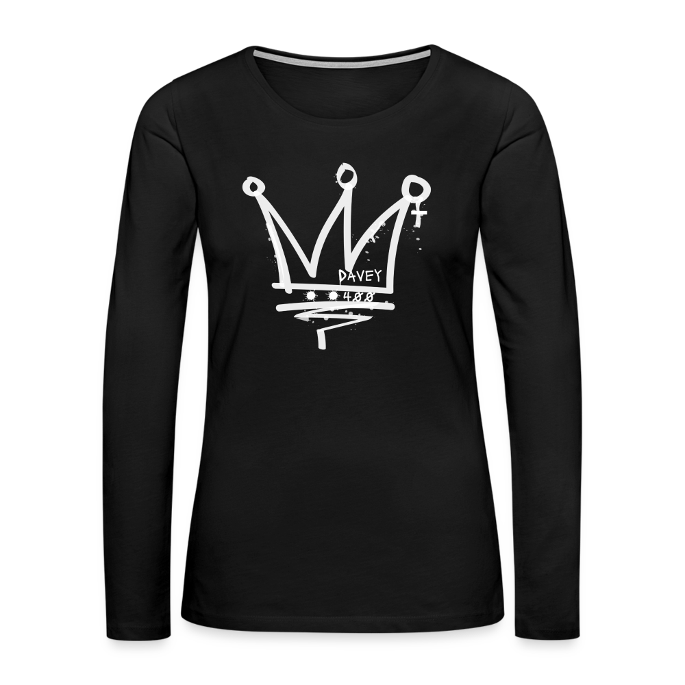 CyclePathWomen's Premium Long Sleeve T-Shirt (White Logo) - black
