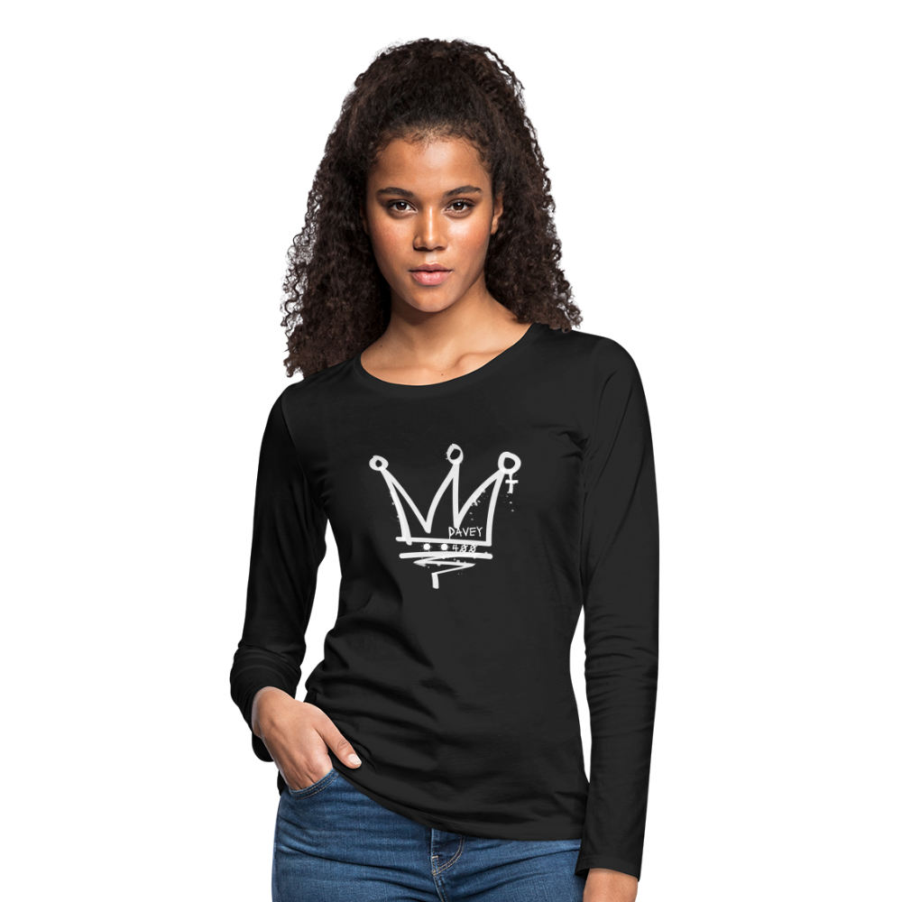 CyclePathWomen's Premium Long Sleeve T-Shirt (White Logo) - black