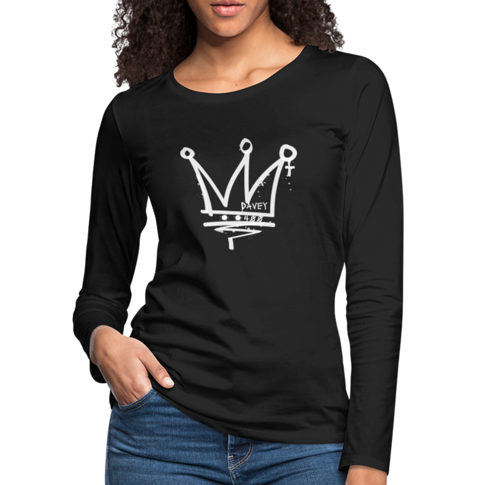 CyclePathWomen's Premium Long Sleeve T-Shirt (White Logo) - black