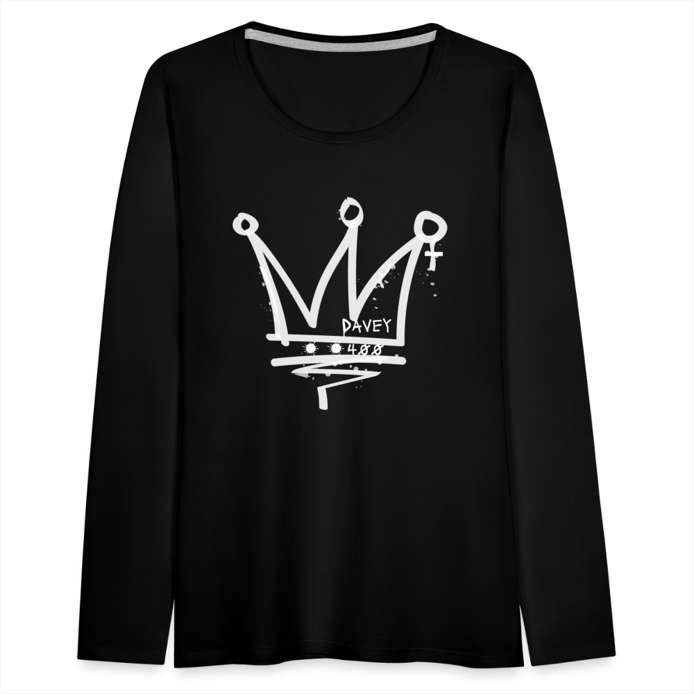 CyclePathWomen's Premium Long Sleeve T-Shirt (White Logo) - black