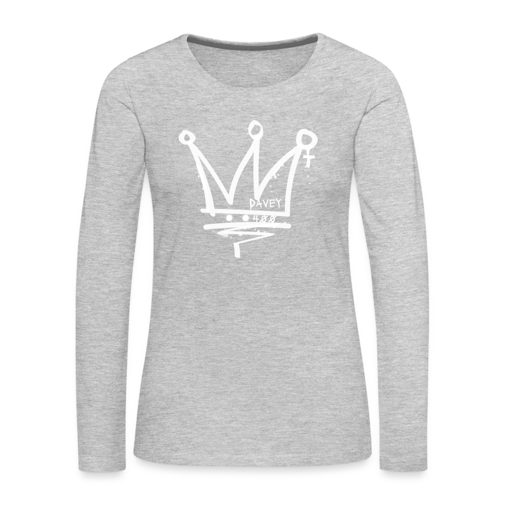 CyclePathWomen's Premium Long Sleeve T-Shirt (White Logo) - heather gray