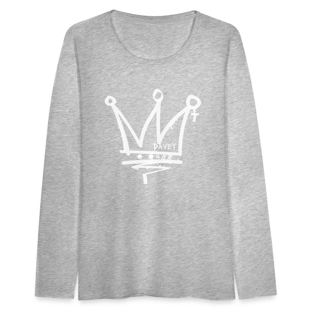 CyclePathWomen's Premium Long Sleeve T-Shirt (White Logo) - heather gray