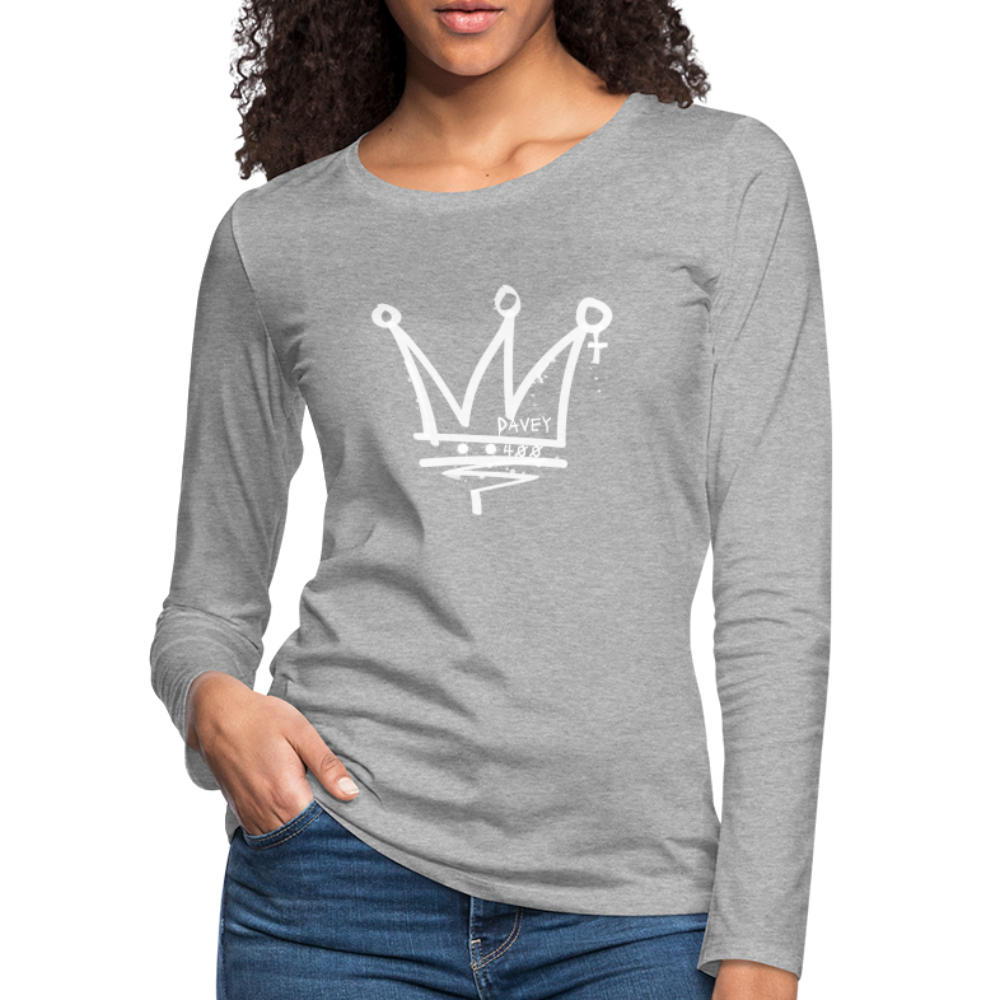 CyclePathWomen's Premium Long Sleeve T-Shirt (White Logo) - heather gray