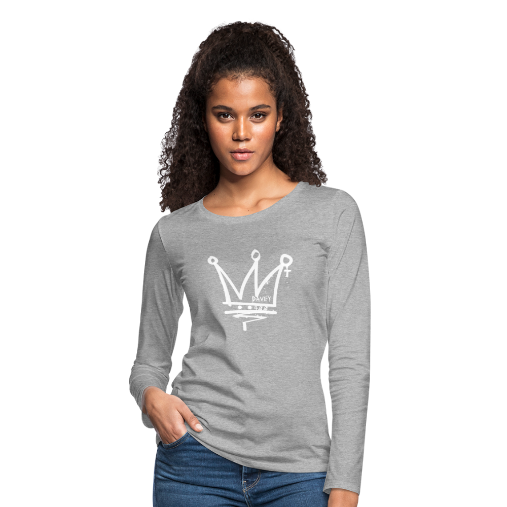 CyclePathWomen's Premium Long Sleeve T-Shirt (White Logo) - heather gray