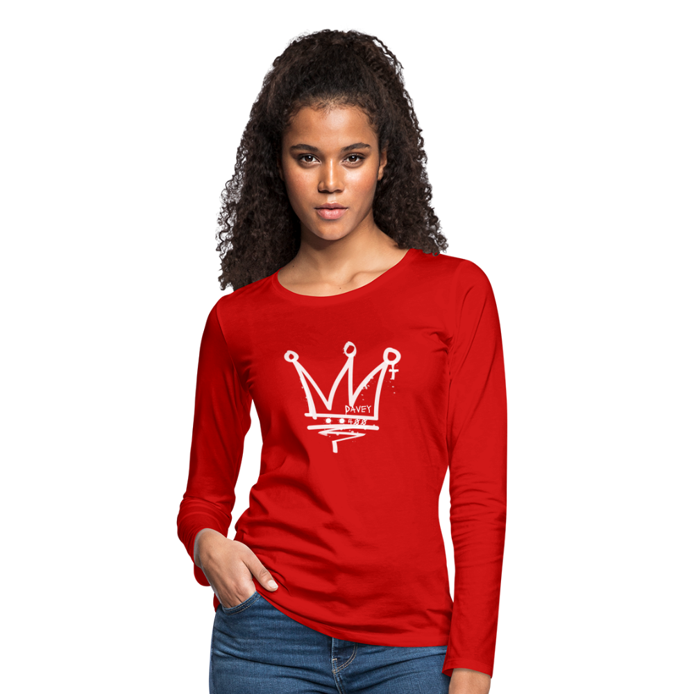 CyclePathWomen's Premium Long Sleeve T-Shirt (White Logo) - red