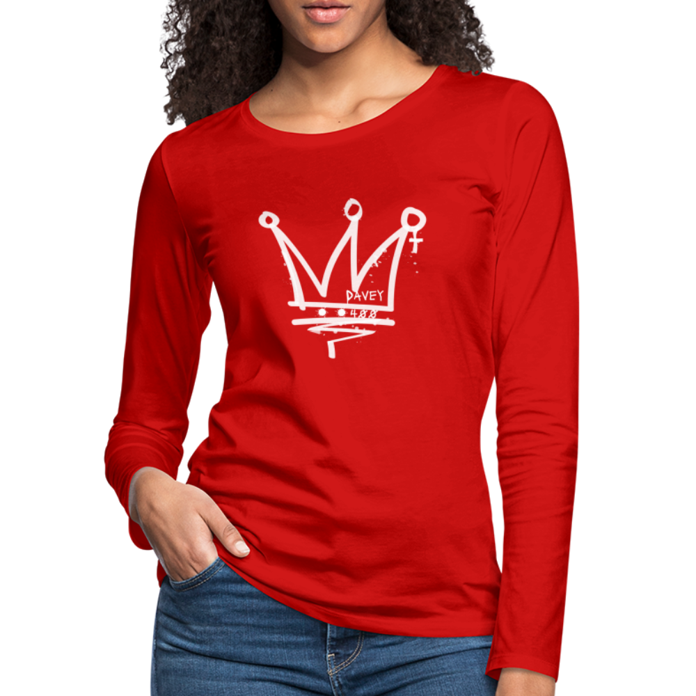 CyclePathWomen's Premium Long Sleeve T-Shirt (White Logo) - red
