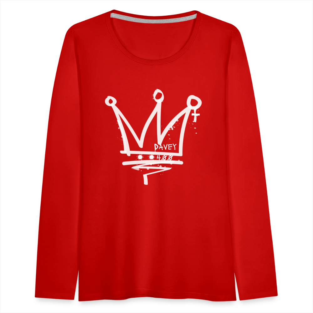 CyclePathWomen's Premium Long Sleeve T-Shirt (White Logo) - red