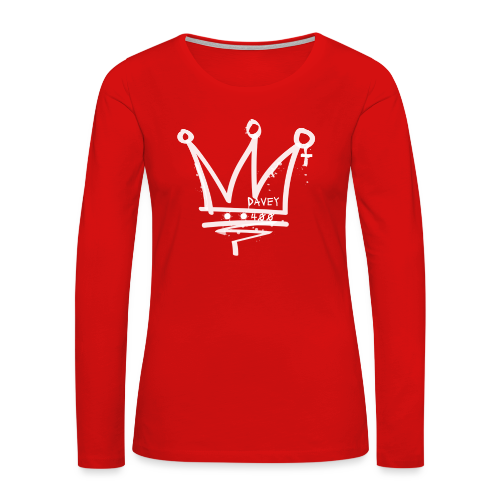 CyclePathWomen's Premium Long Sleeve T-Shirt (White Logo) - red