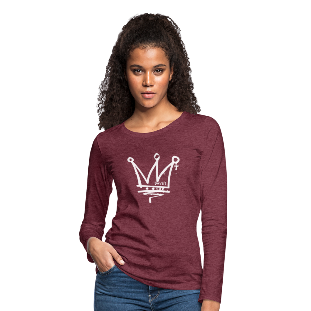 CyclePathWomen's Premium Long Sleeve T-Shirt (White Logo) - heather burgundy