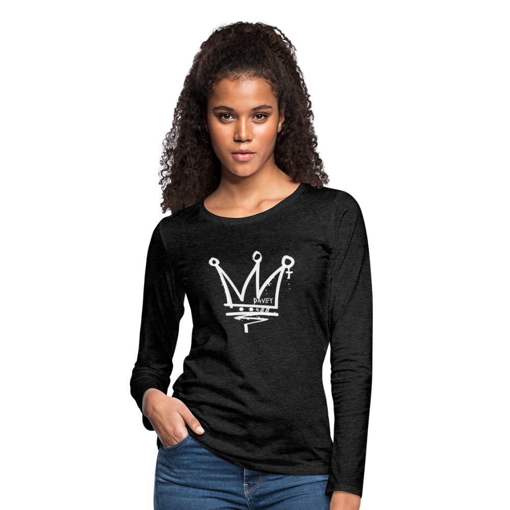 CyclePathWomen's Premium Long Sleeve T-Shirt (White Logo) - charcoal grey