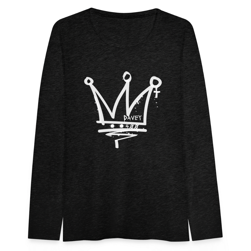 CyclePathWomen's Premium Long Sleeve T-Shirt (White Logo) - charcoal grey