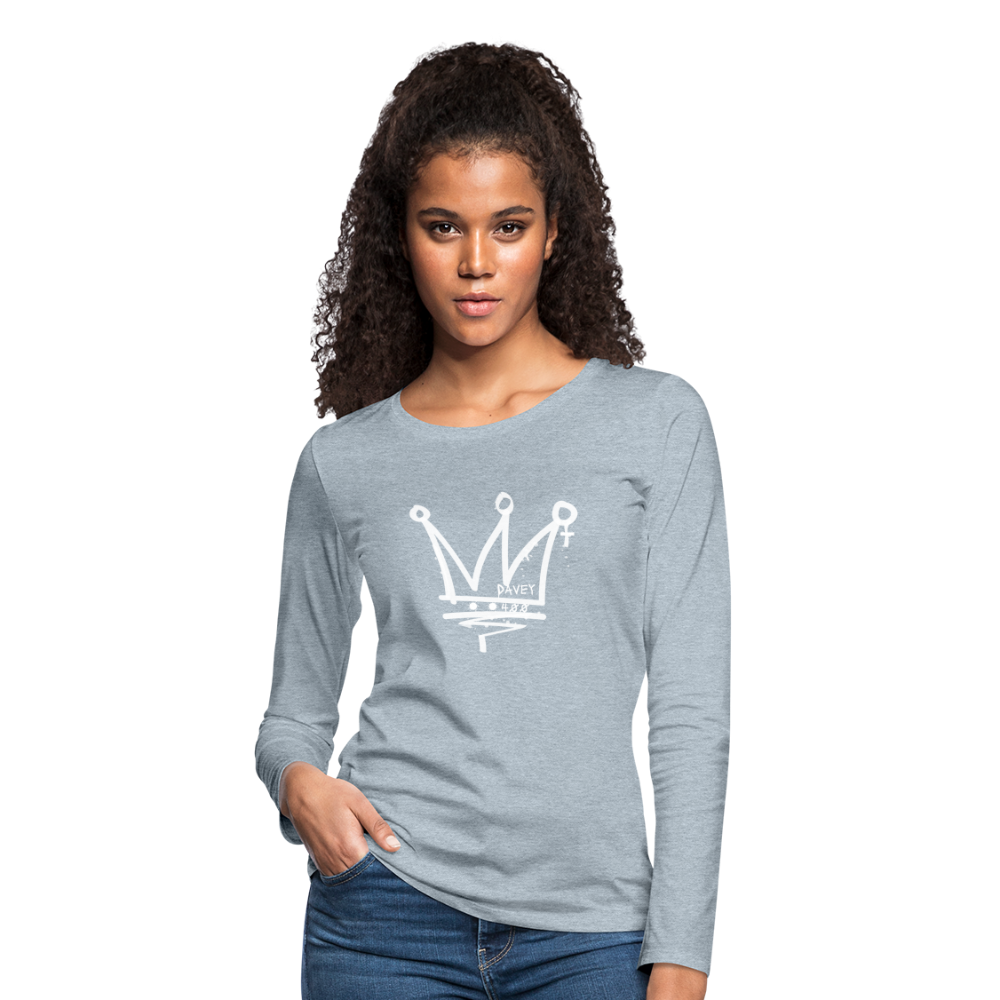 CyclePathWomen's Premium Long Sleeve T-Shirt (White Logo) - heather ice blue