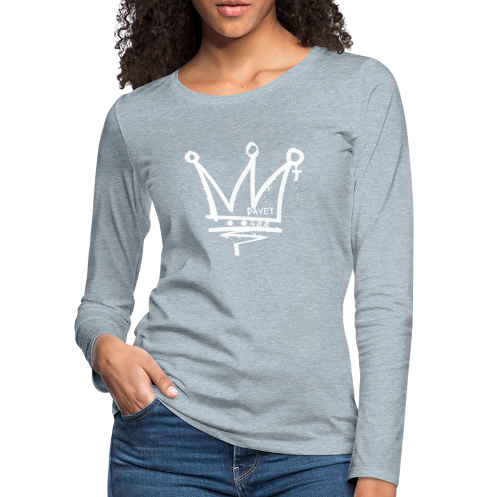 CyclePathWomen's Premium Long Sleeve T-Shirt (White Logo) - heather ice blue