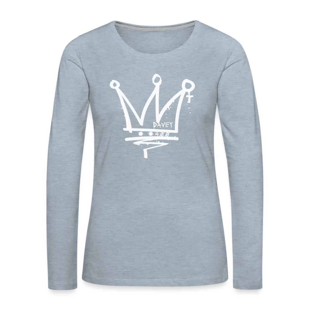 CyclePathWomen's Premium Long Sleeve T-Shirt (White Logo) - heather ice blue