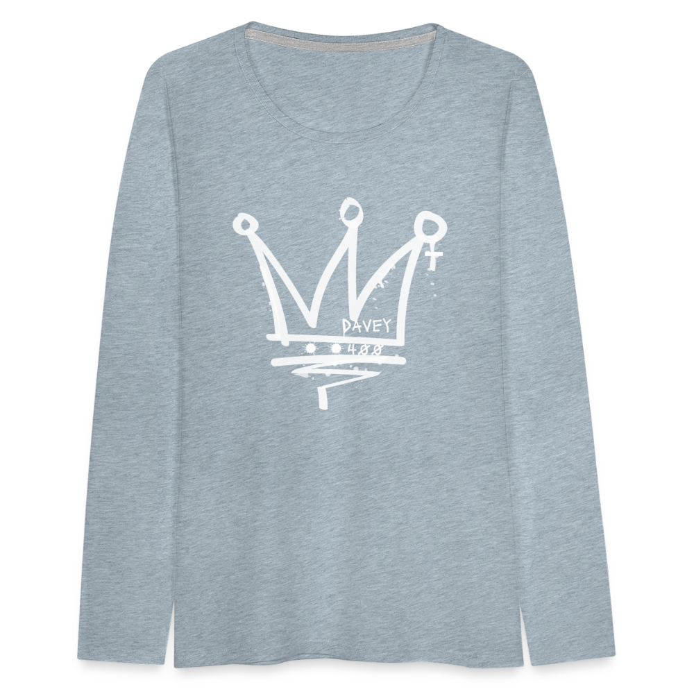 CyclePathWomen's Premium Long Sleeve T-Shirt (White Logo) - heather ice blue