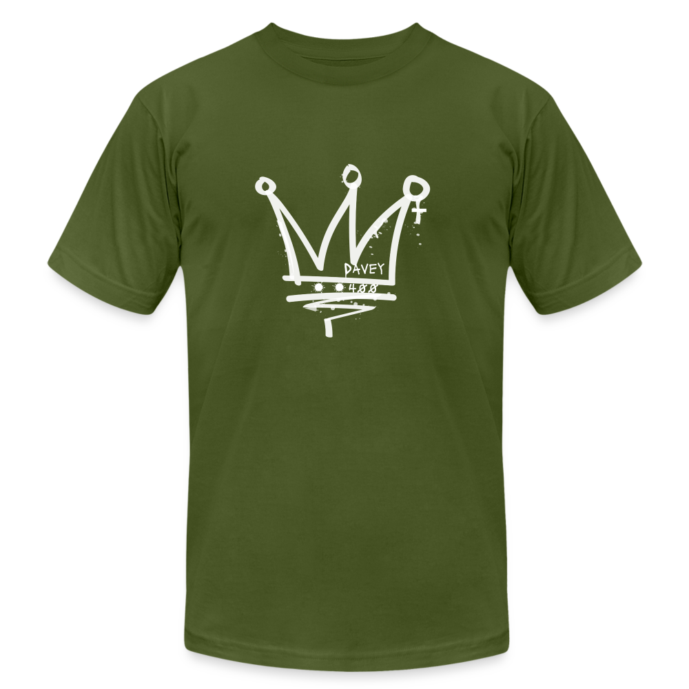 CyclePath Unisex Jersey T-Shirt by Bella + Canvas (White Logo) - olive