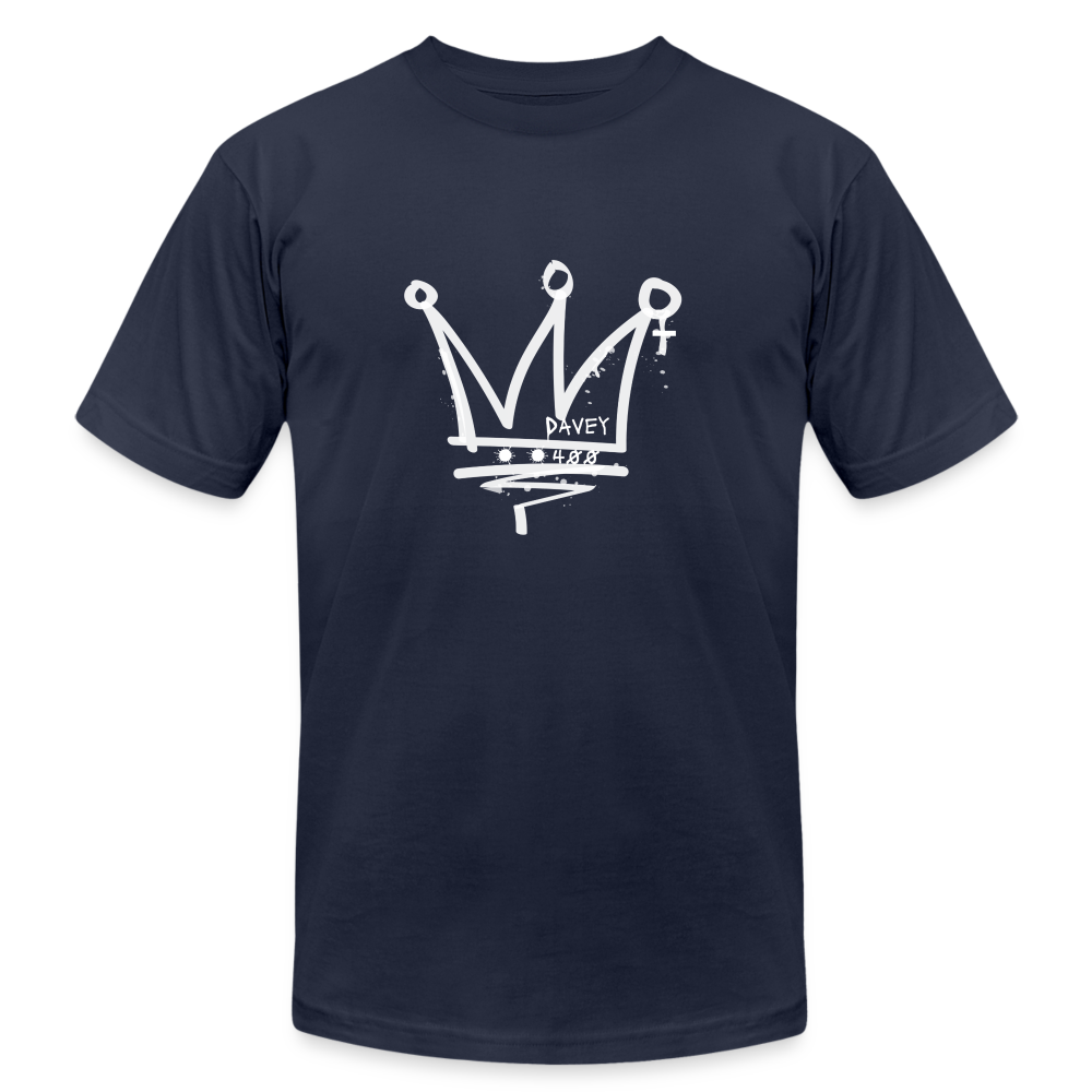 CyclePath Unisex Jersey T-Shirt by Bella + Canvas (White Logo) - navy
