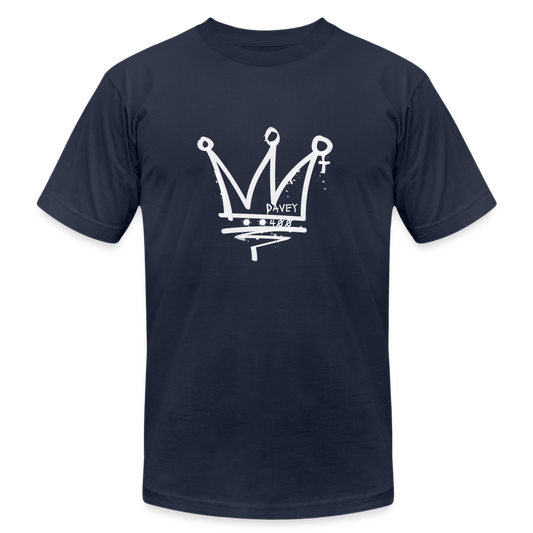CyclePath Unisex Jersey T-Shirt by Bella + Canvas (White Logo) - navy