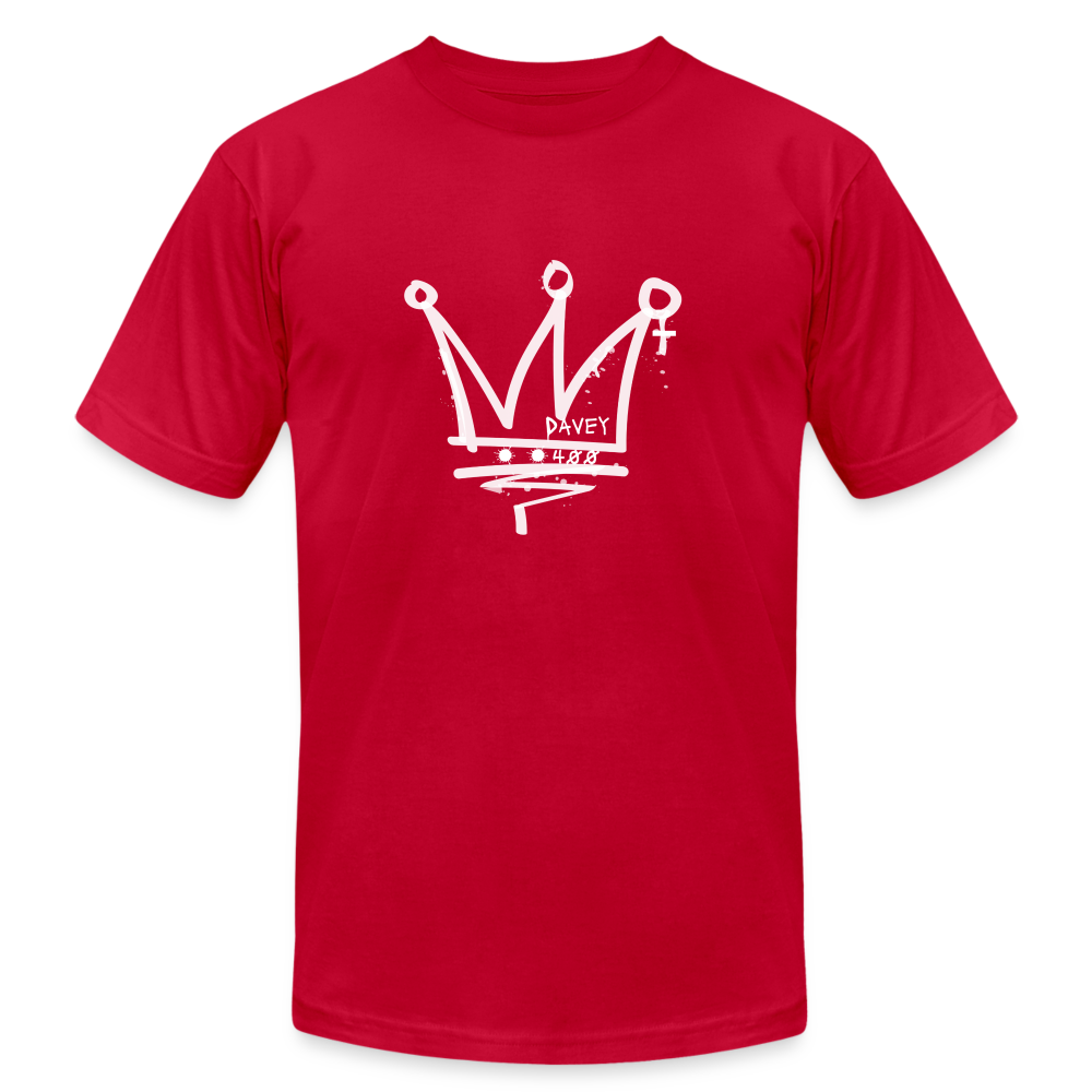 CyclePath Unisex Jersey T-Shirt by Bella + Canvas (White Logo) - red