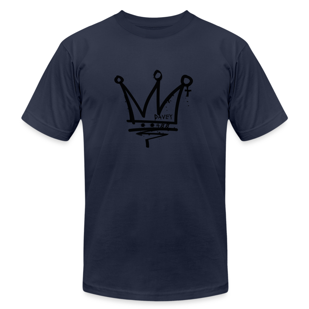 CyclePath Unisex Jersey T-Shirt by Bella + Canvas (Black Logo) - navy
