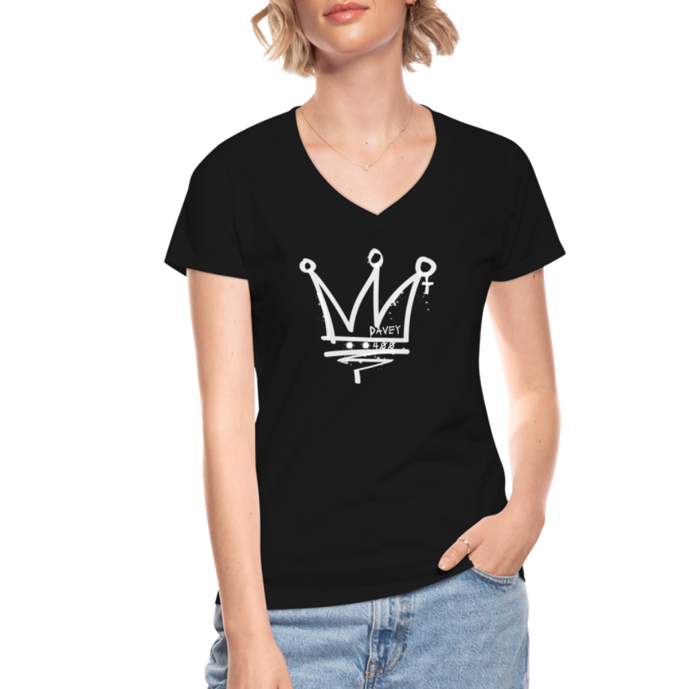 CyclePath Women's V-Neck T-Shirt (White Logo) - black