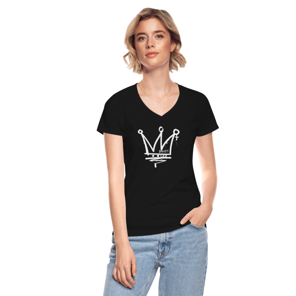 CyclePath Women's V-Neck T-Shirt (White Logo) - black