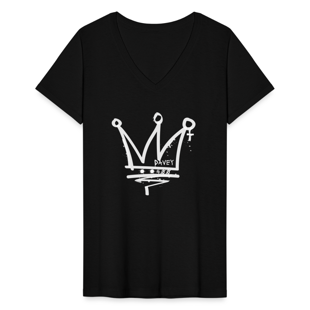 CyclePath Women's V-Neck T-Shirt (White Logo) - black