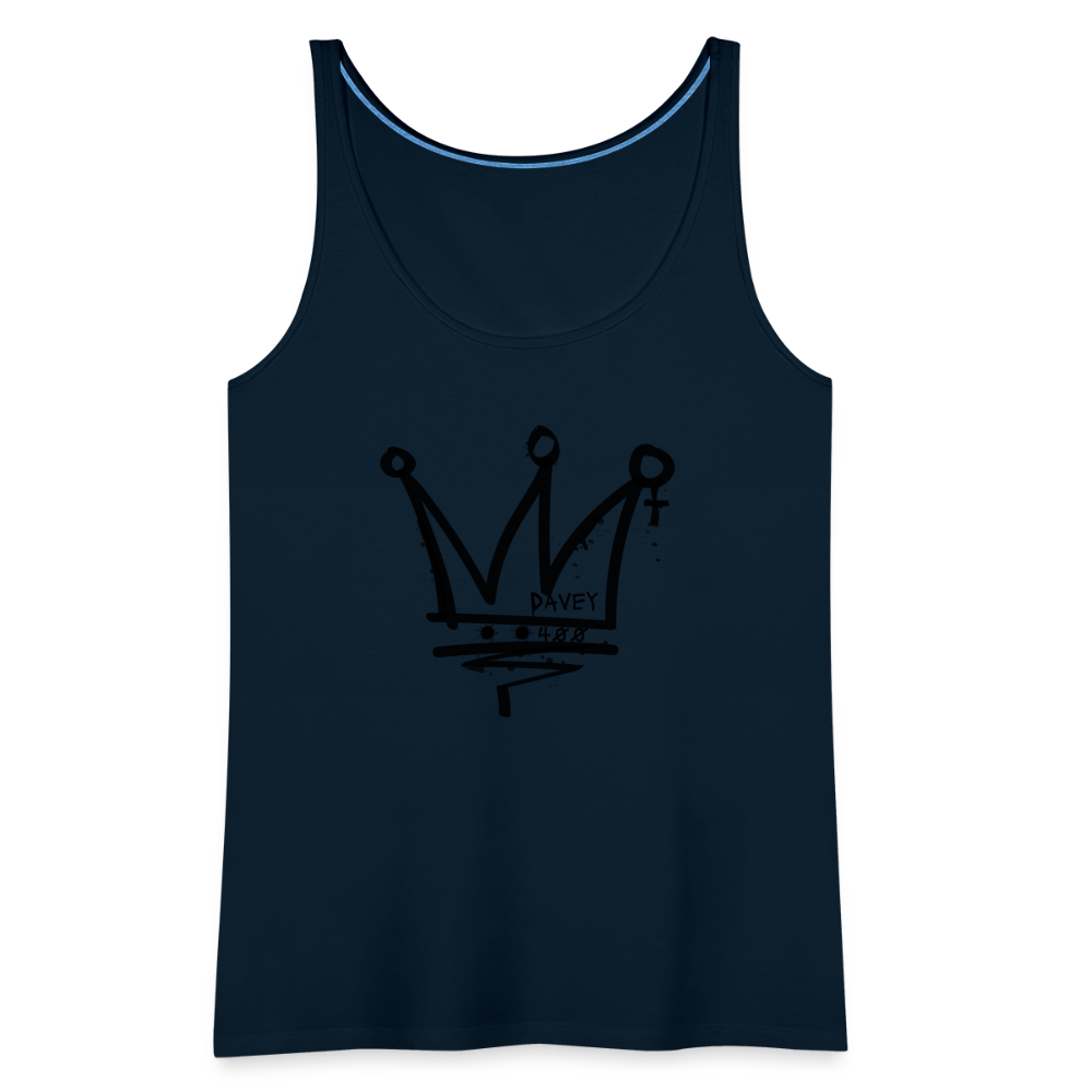 CyclePath Women’s Premium Tank Top (Black Logo) - deep navy