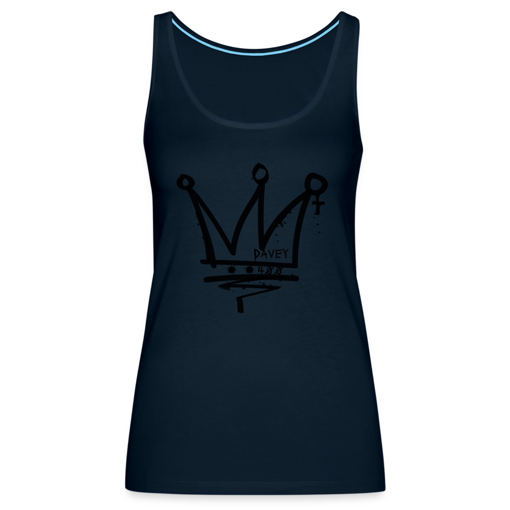 CyclePath Women’s Premium Tank Top (Black Logo) - deep navy