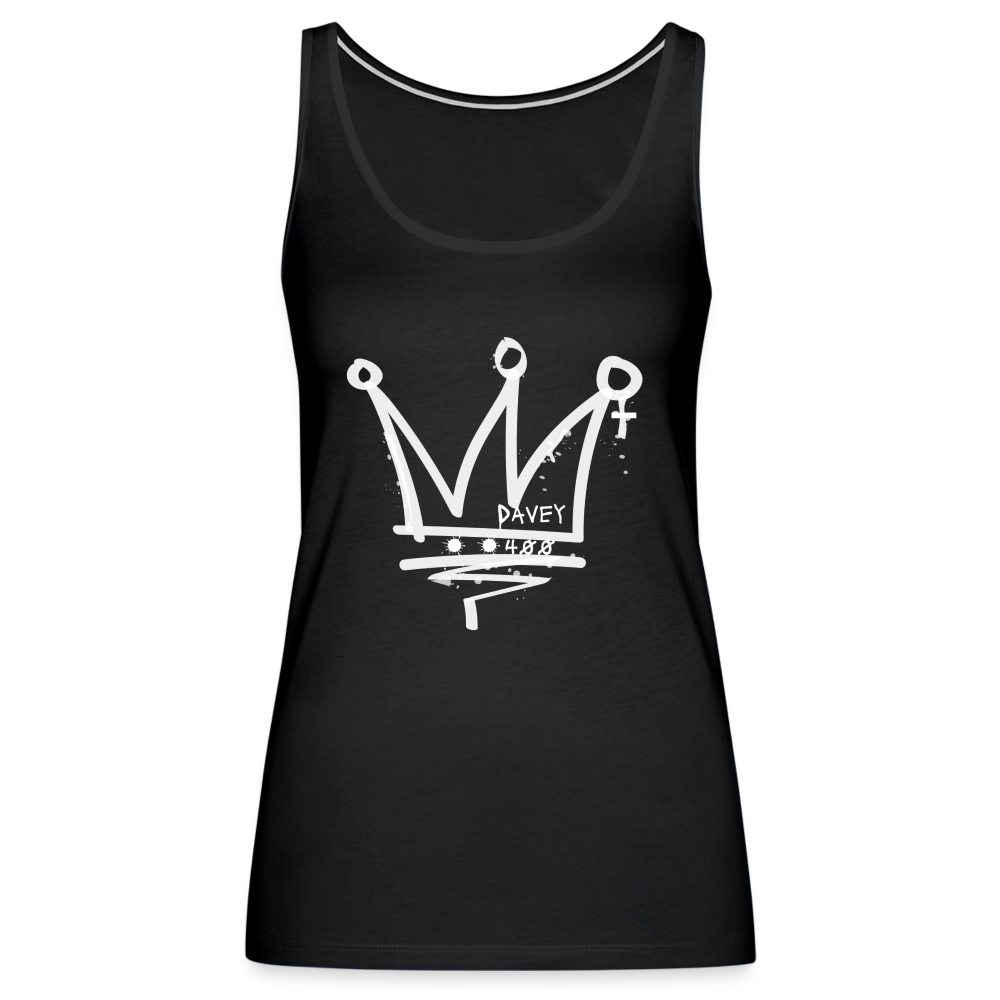 CyclePath Women’s Premium Tank Top (White Logo) - black