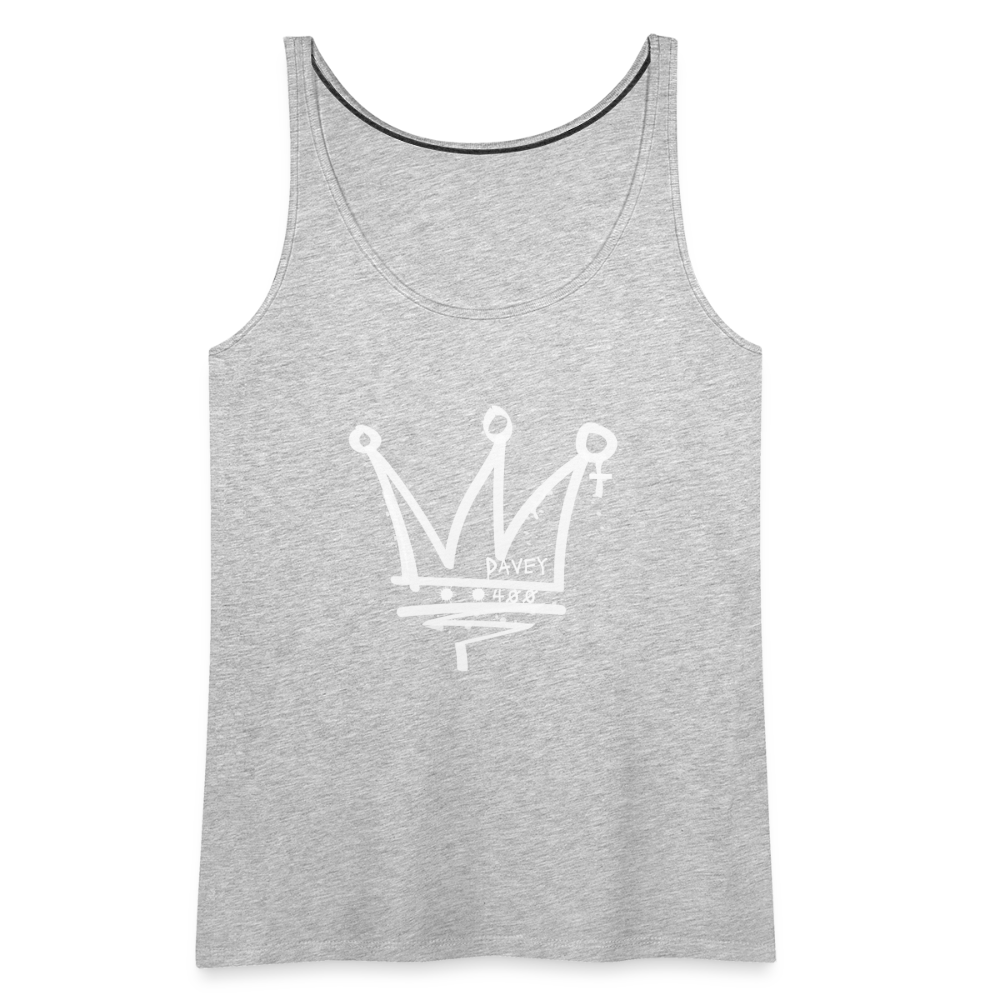 CyclePath Women’s Premium Tank Top (White Logo) - heather gray