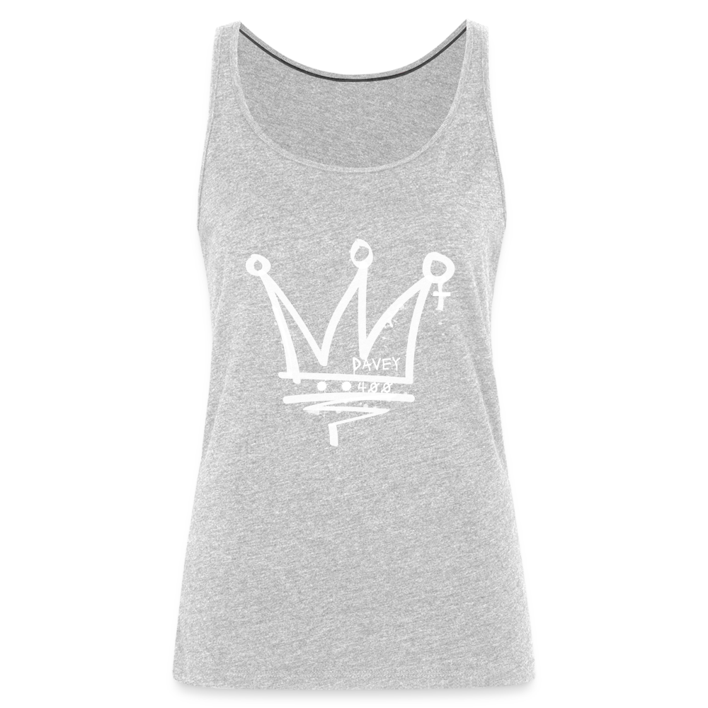 CyclePath Women’s Premium Tank Top (White Logo) - heather gray