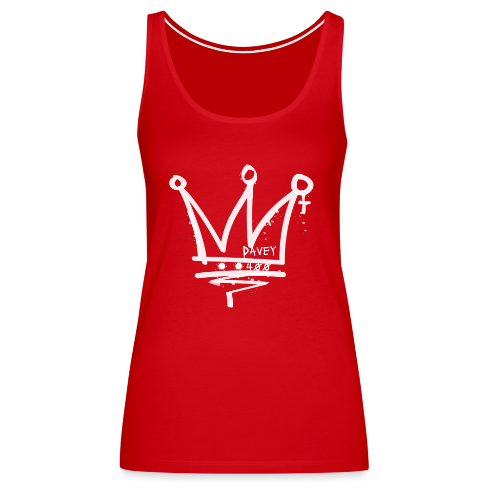 CyclePath Women’s Premium Tank Top (White Logo) - red
