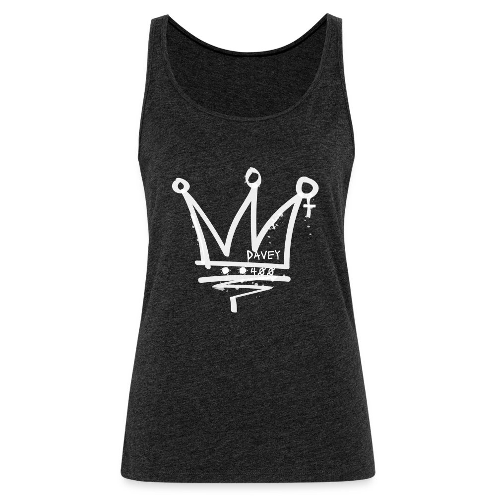 CyclePath Women’s Premium Tank Top (White Logo) - charcoal grey
