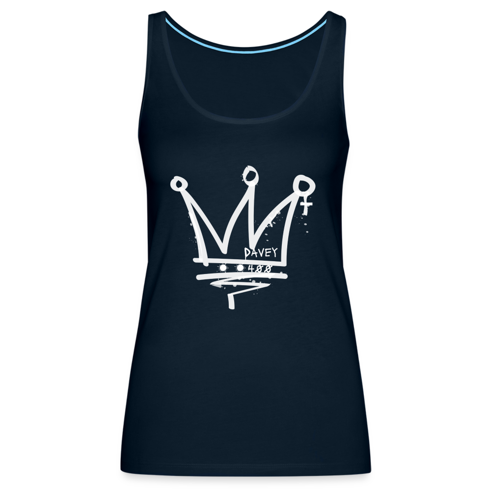 CyclePath Women’s Premium Tank Top (White Logo) - deep navy