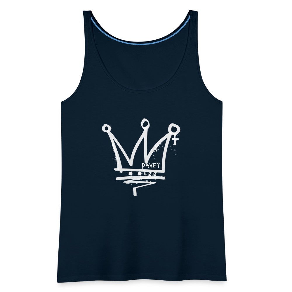 CyclePath Women’s Premium Tank Top (White Logo) - deep navy