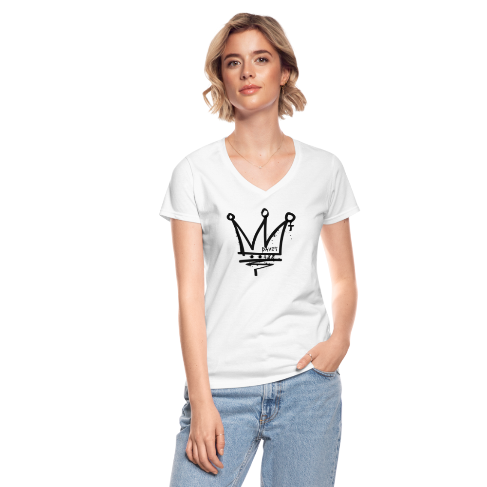 CyclePath Women's V-Neck T-Shirt (Black Logo) - white