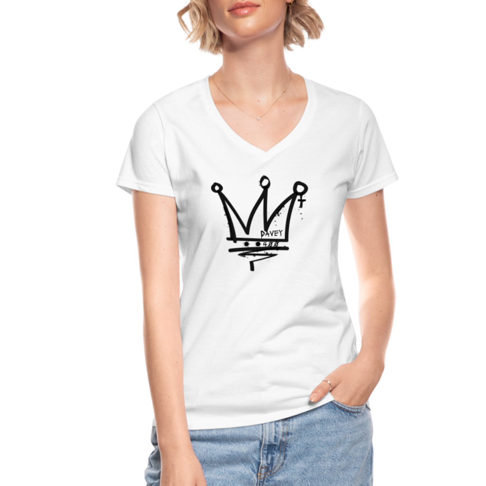CyclePath Women's V-Neck T-Shirt (Black Logo) - white