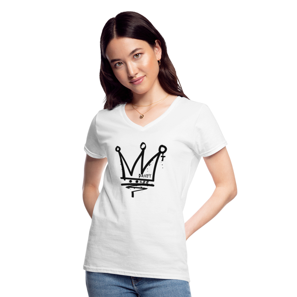 CyclePath Women's V-Neck T-Shirt (Black Logo) - white