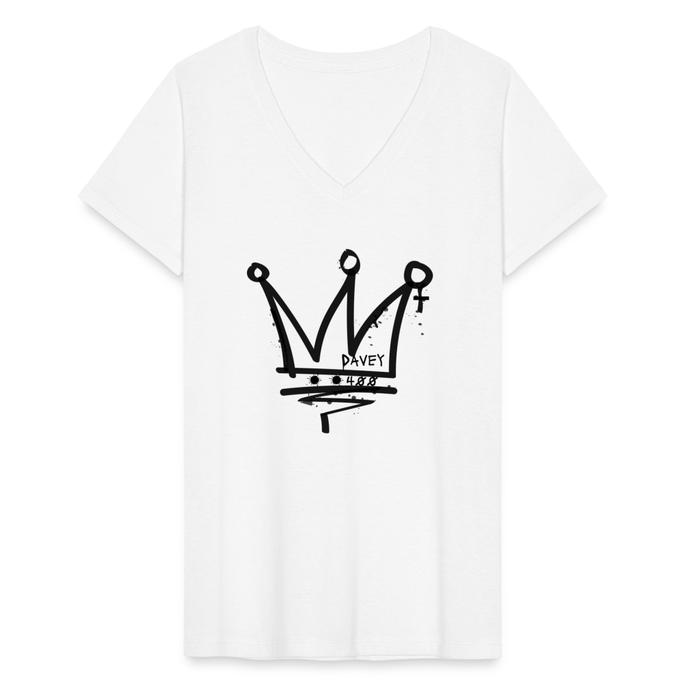 CyclePath Women's V-Neck T-Shirt (Black Logo) - white