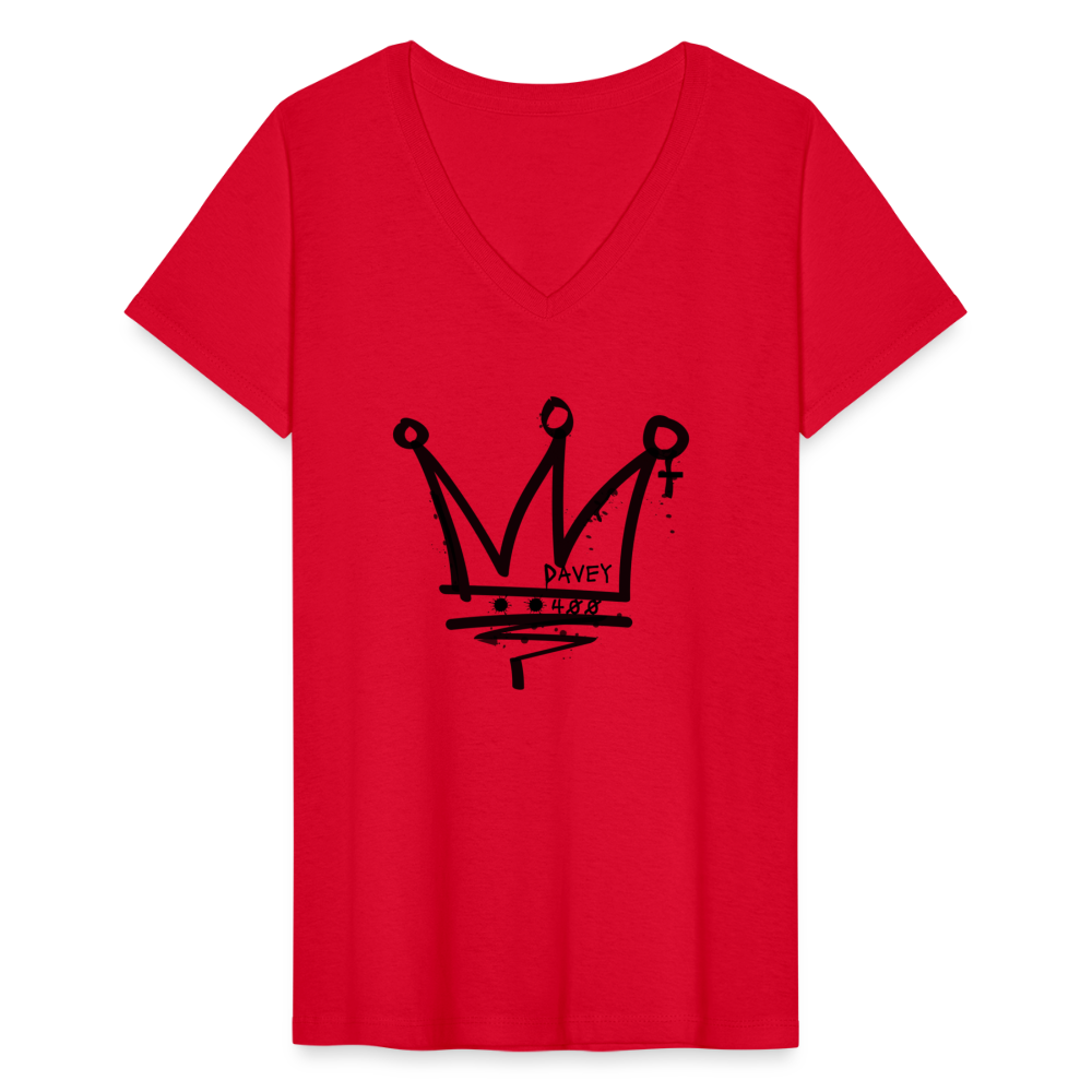 CyclePath Women's V-Neck T-Shirt (Black Logo) - red