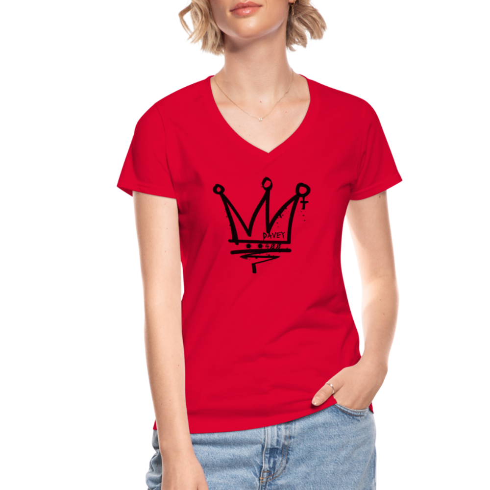 CyclePath Women's V-Neck T-Shirt (Black Logo) - red