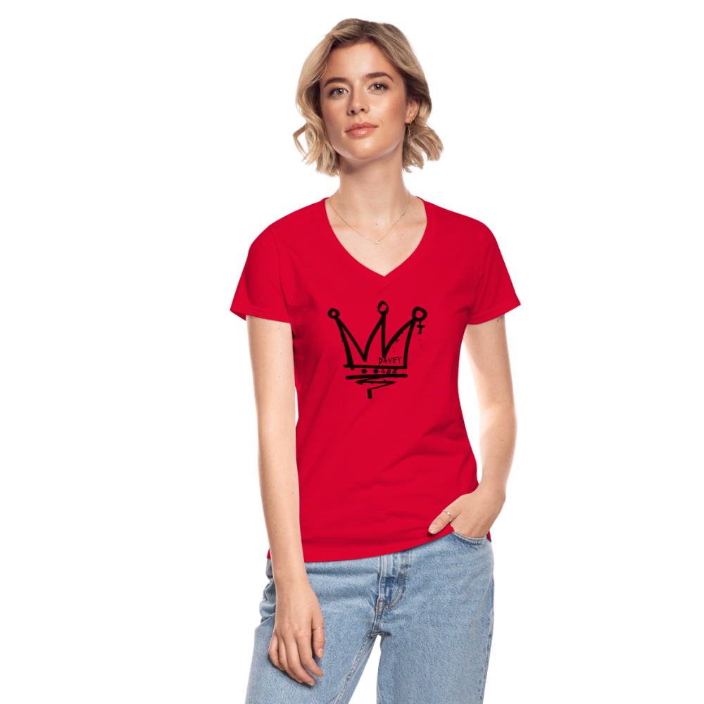 CyclePath Women's V-Neck T-Shirt (Black Logo) - red