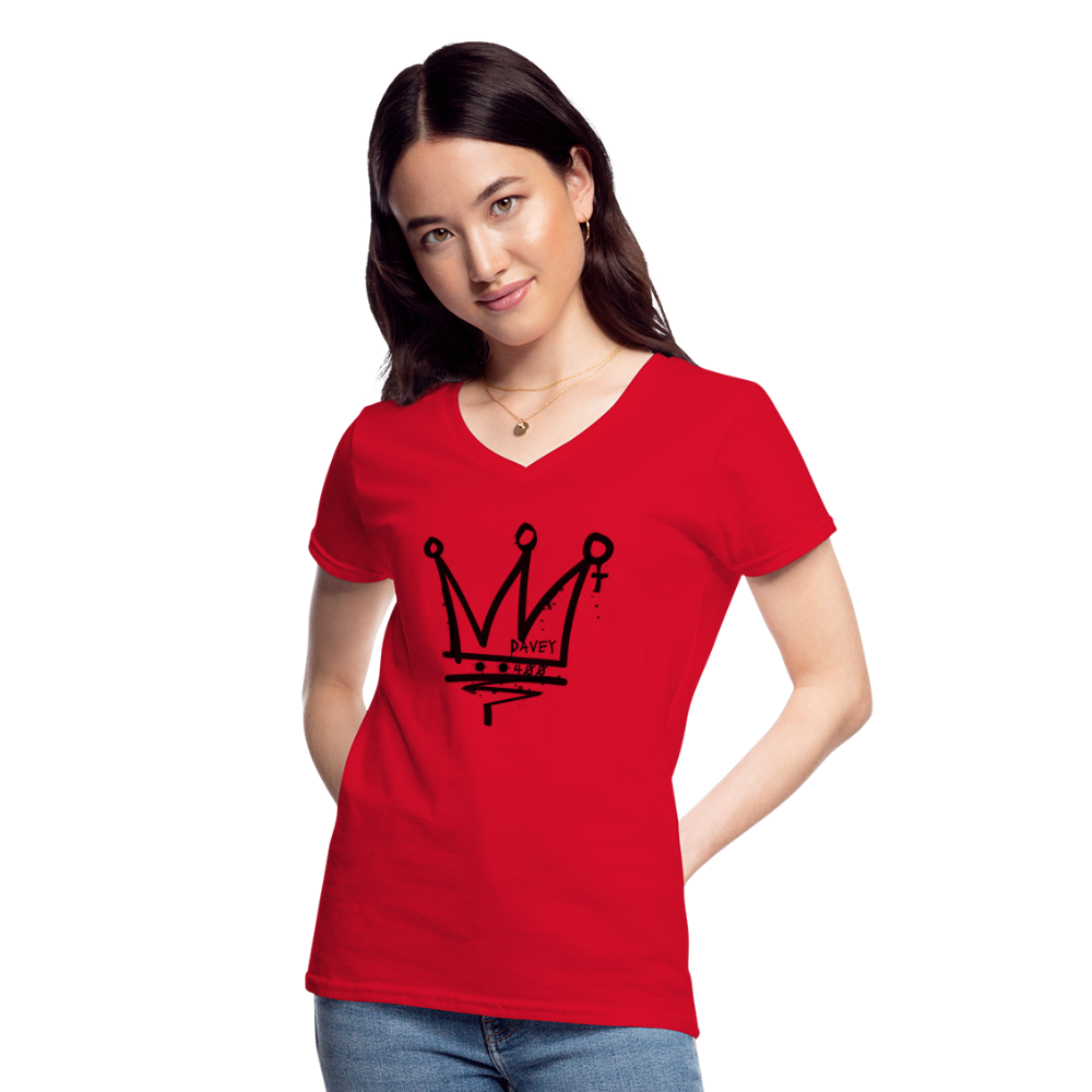 CyclePath Women's V-Neck T-Shirt (Black Logo) - red