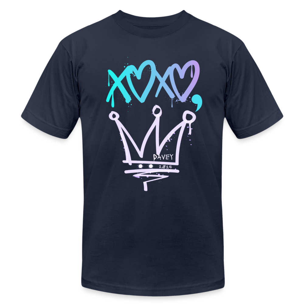 CyclePath "XOXO, Davey" Unisex T-Shirt by Bella + Canvas - navy