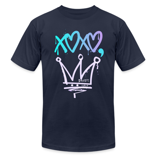 CyclePath "XOXO, Davey" Unisex T-Shirt by Bella + Canvas - navy