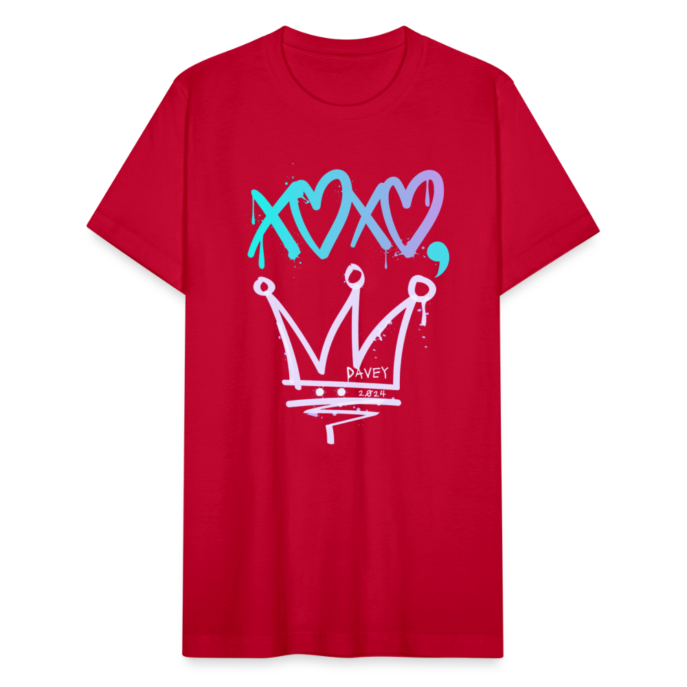CyclePath "XOXO, Davey" Unisex T-Shirt by Bella + Canvas - red