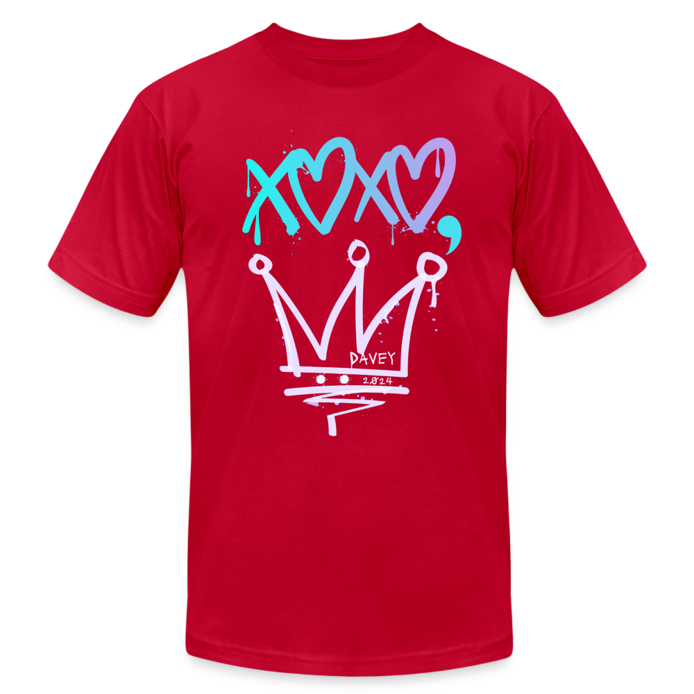 CyclePath "XOXO, Davey" Unisex T-Shirt by Bella + Canvas - red