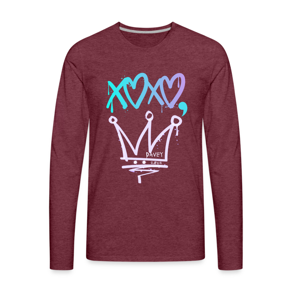 Cyclepath XOXO Long Sleeve T-Shirt - heather burgundy