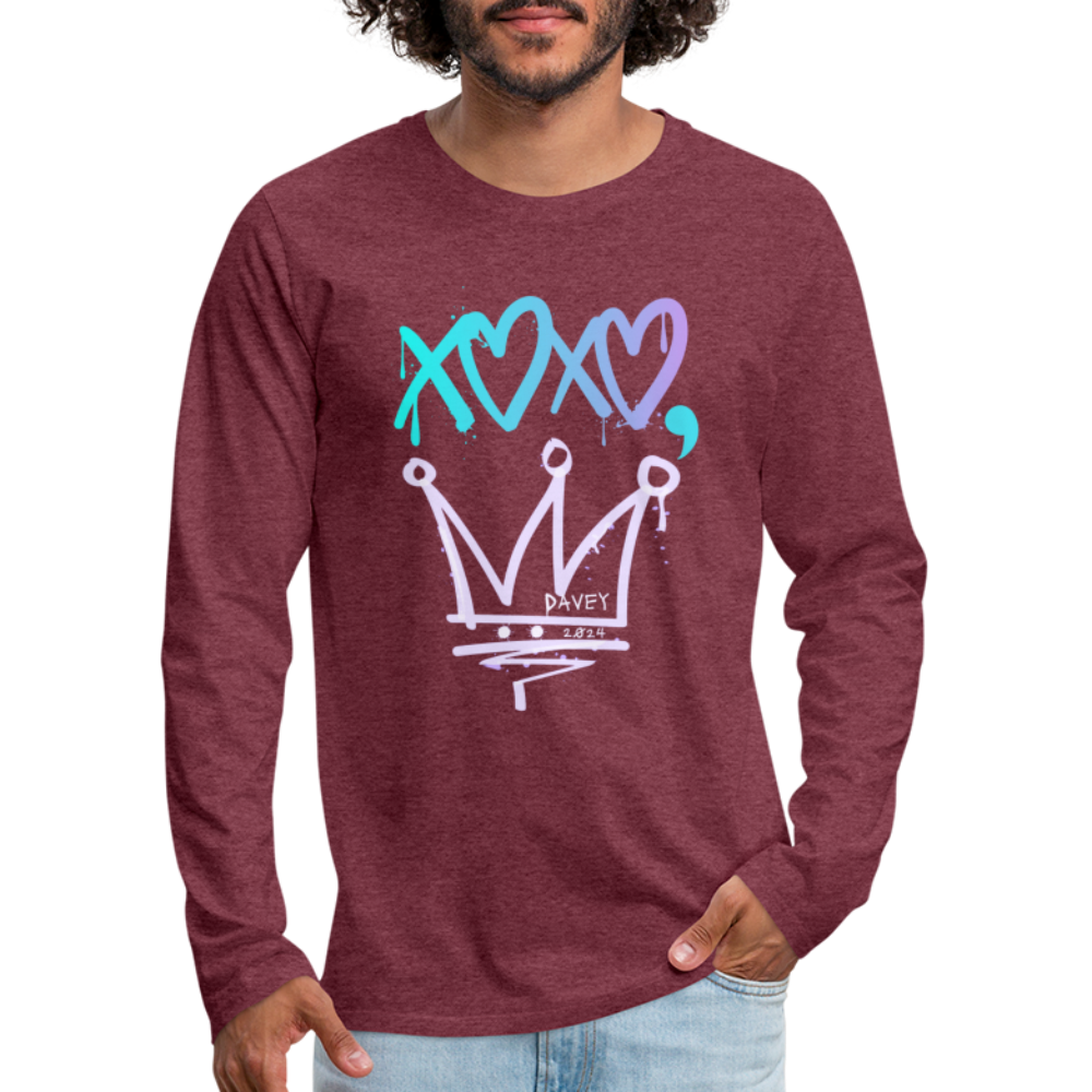 Cyclepath XOXO Long Sleeve T-Shirt - heather burgundy